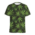 Cannabis Leaves Pattern Print Men's Athletic T-Shirt