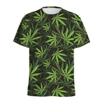 Cannabis Leaves Pattern Print Men's Sports T-Shirt
