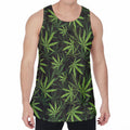 Cannabis Leaves Pattern Print Men's Velvet Tank Top