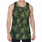 Cannabis Leaves Pattern Print Men's Velvet Tank Top