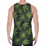 Cannabis Leaves Pattern Print Men's Velvet Tank Top