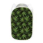 Cannabis Leaves Pattern Print Mesh Laundry Hamper