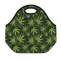 Cannabis Leaves Pattern Print Neoprene Lunch Bag