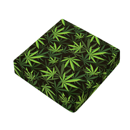 Cannabis Leaves Pattern Print Outdoor Seat Cushion Cover