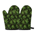 Cannabis Leaves Pattern Print Oven Mitts