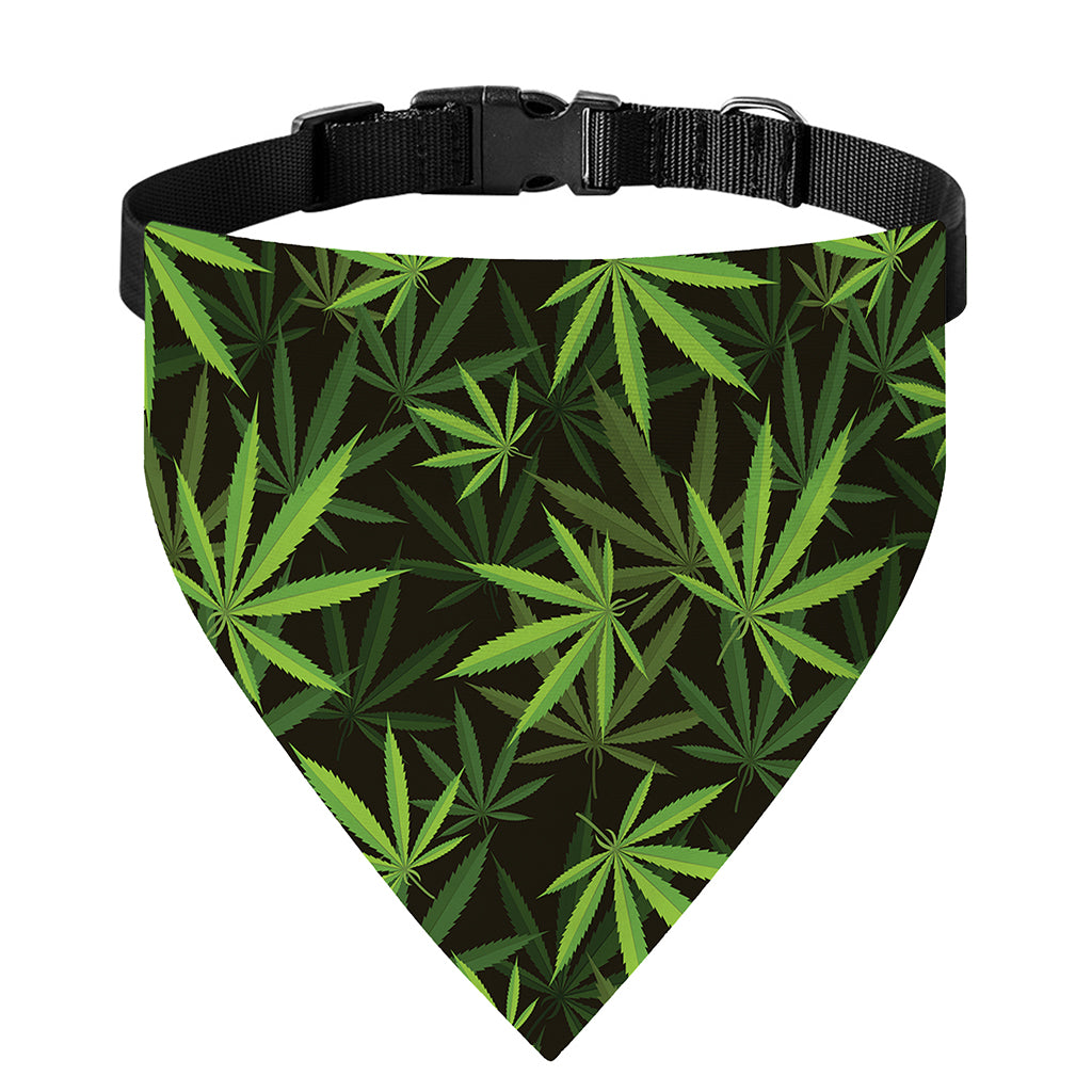 Cannabis Leaves Pattern Print Over The Collar Dog Bandana