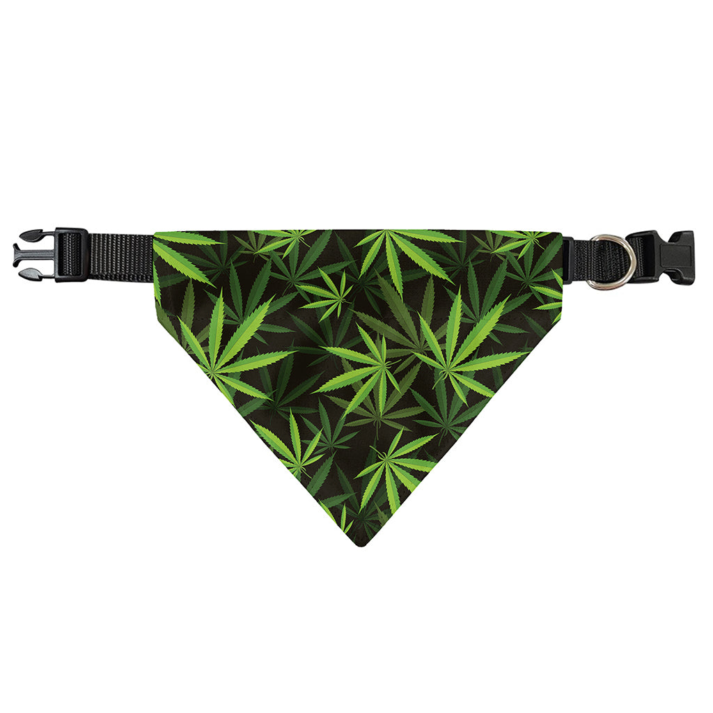 Cannabis Leaves Pattern Print Over The Collar Dog Bandana