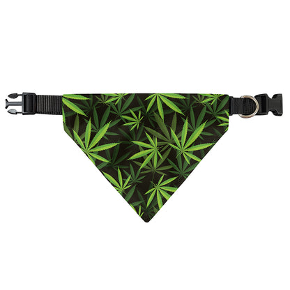 Cannabis Leaves Pattern Print Over The Collar Dog Bandana