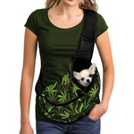Cannabis Leaves Pattern Print Pet Sling Carrier