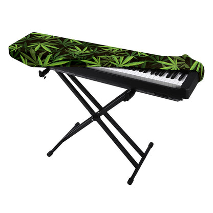 Cannabis Leaves Pattern Print Piano Keyboard Cover