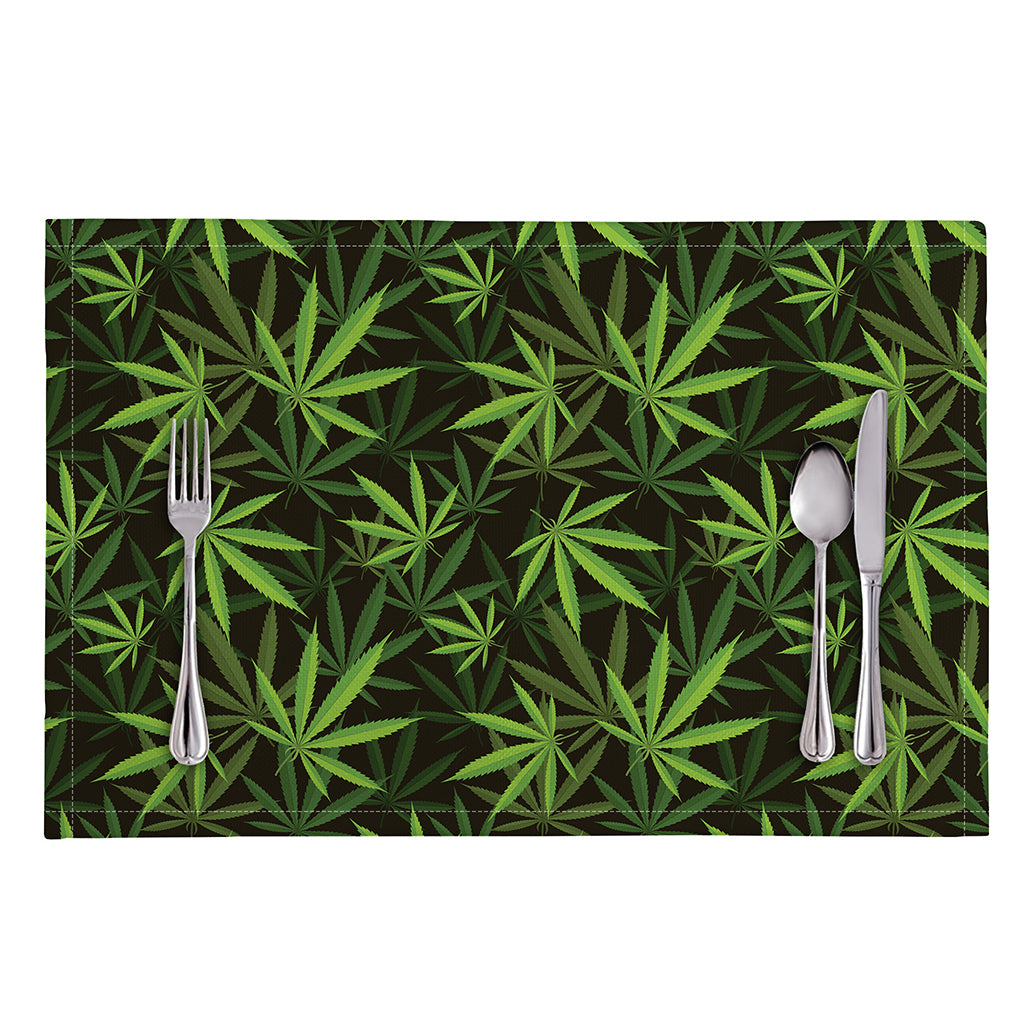Cannabis Leaves Pattern Print Placemat