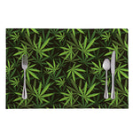 Cannabis Leaves Pattern Print Placemat