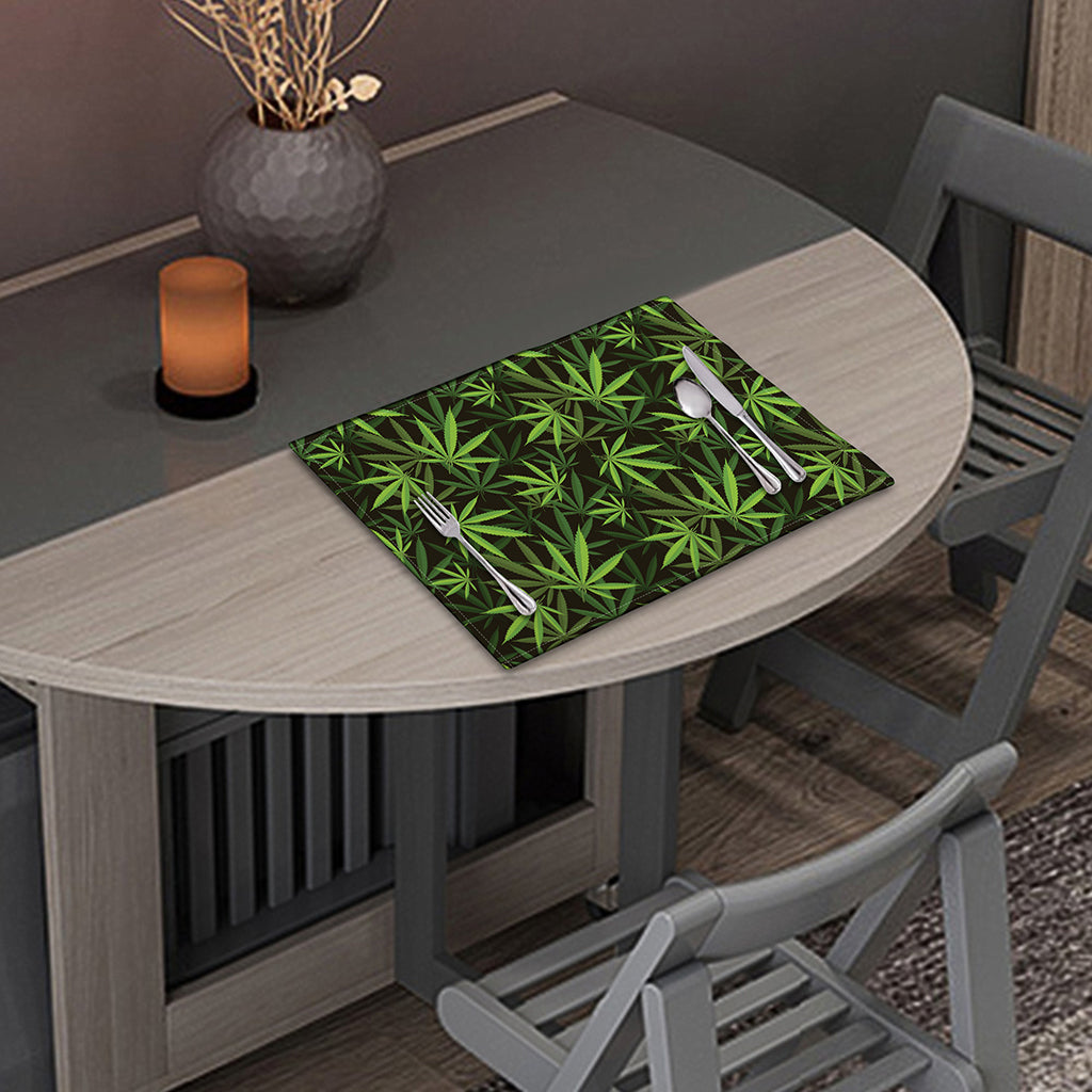 Cannabis Leaves Pattern Print Placemat