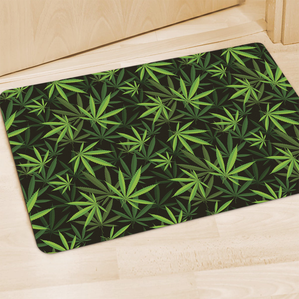 Cannabis Leaves Pattern Print Polyester Doormat