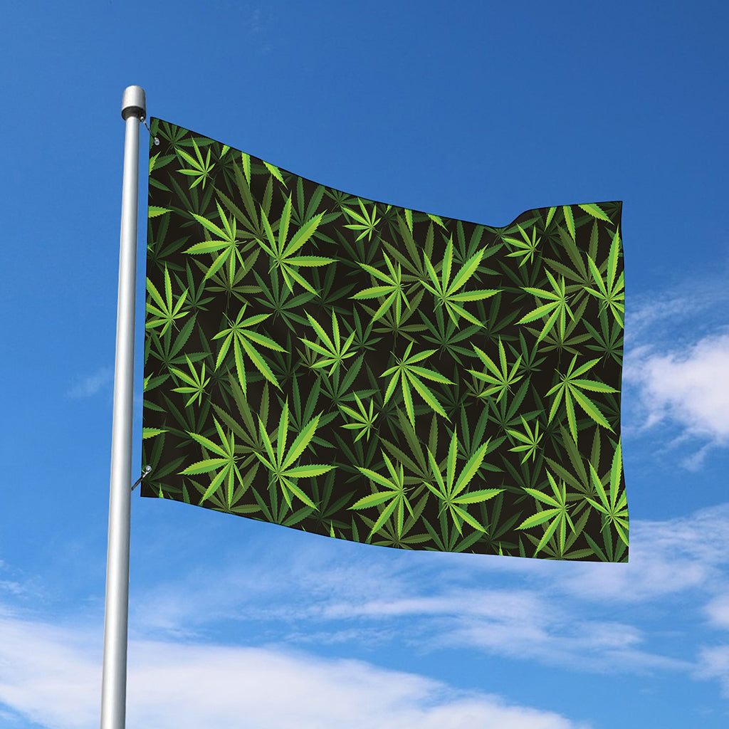 Cannabis Leaves Pattern Print Polyester Flag