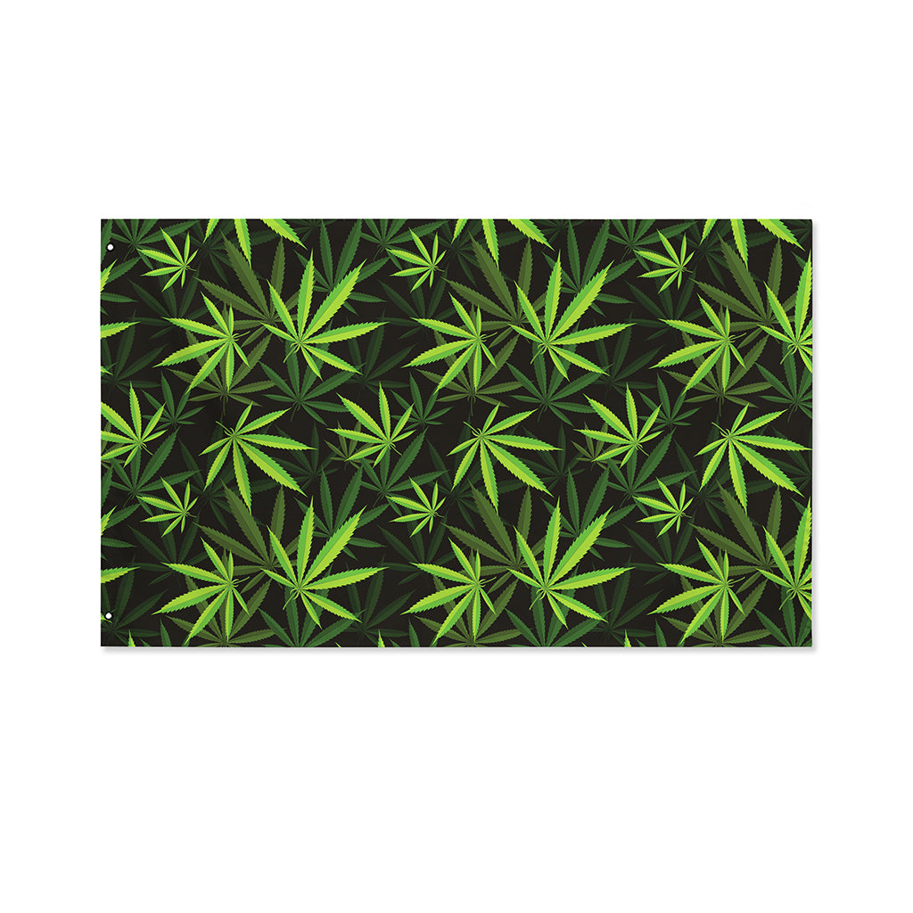 Cannabis Leaves Pattern Print Polyester Flag
