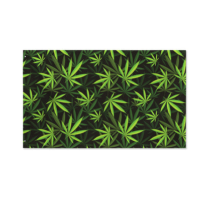 Cannabis Leaves Pattern Print Polyester Flag