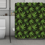 Cannabis Leaves Pattern Print Polyester Shower Curtain