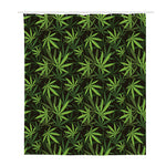 Cannabis Leaves Pattern Print Polyester Shower Curtain