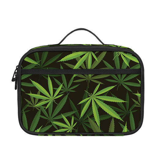 Cannabis Leaves Pattern Print Portable Lunch Bag