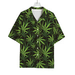 Cannabis Leaves Pattern Print Rayon Hawaiian Shirt