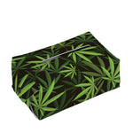Cannabis Leaves Pattern Print Rectangle Tissue Box Cover