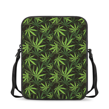 Cannabis Leaves Pattern Print Rectangular Crossbody Bag