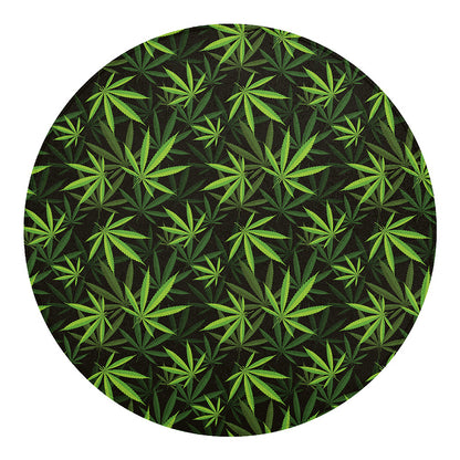 Cannabis Leaves Pattern Print Round Blanket