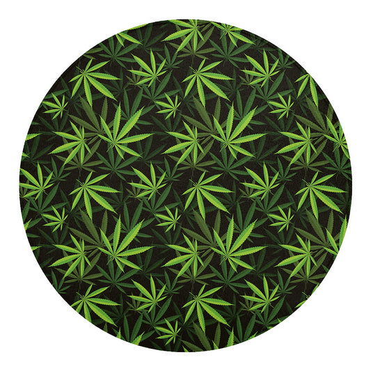 Cannabis Leaves Pattern Print Round Blanket