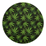 Cannabis Leaves Pattern Print Round Blanket
