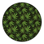 Cannabis Leaves Pattern Print Round Floor Mat