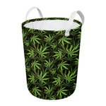 Cannabis Leaves Pattern Print Round Laundry Basket
