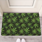 Cannabis Leaves Pattern Print Rubber Doormat