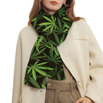 Cannabis Leaves Pattern Print Scarf