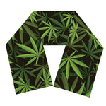 Cannabis Leaves Pattern Print Scarf