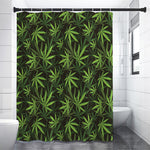 Cannabis Leaves Pattern Print Shower Curtain