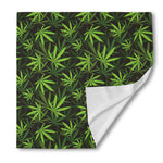 Cannabis Leaves Pattern Print Silk Bandana