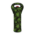 Cannabis Leaves Pattern Print Single Neoprene Wine Tote