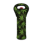 Cannabis Leaves Pattern Print Single Neoprene Wine Tote