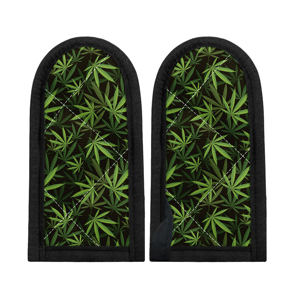 Cannabis Leaves Pattern Print Skillet Handle Cover