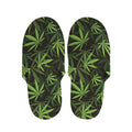 Cannabis Leaves Pattern Print Slippers