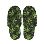 Cannabis Leaves Pattern Print Slippers