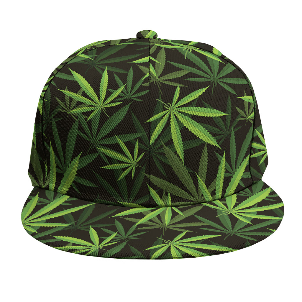 Cannabis Leaves Pattern Print Snapback Cap