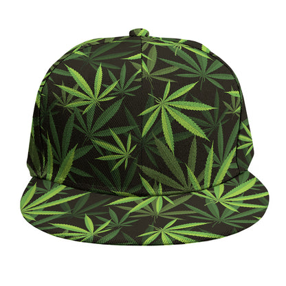 Cannabis Leaves Pattern Print Snapback Cap