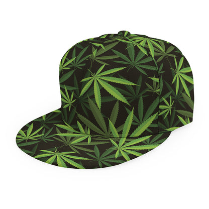 Cannabis Leaves Pattern Print Snapback Cap
