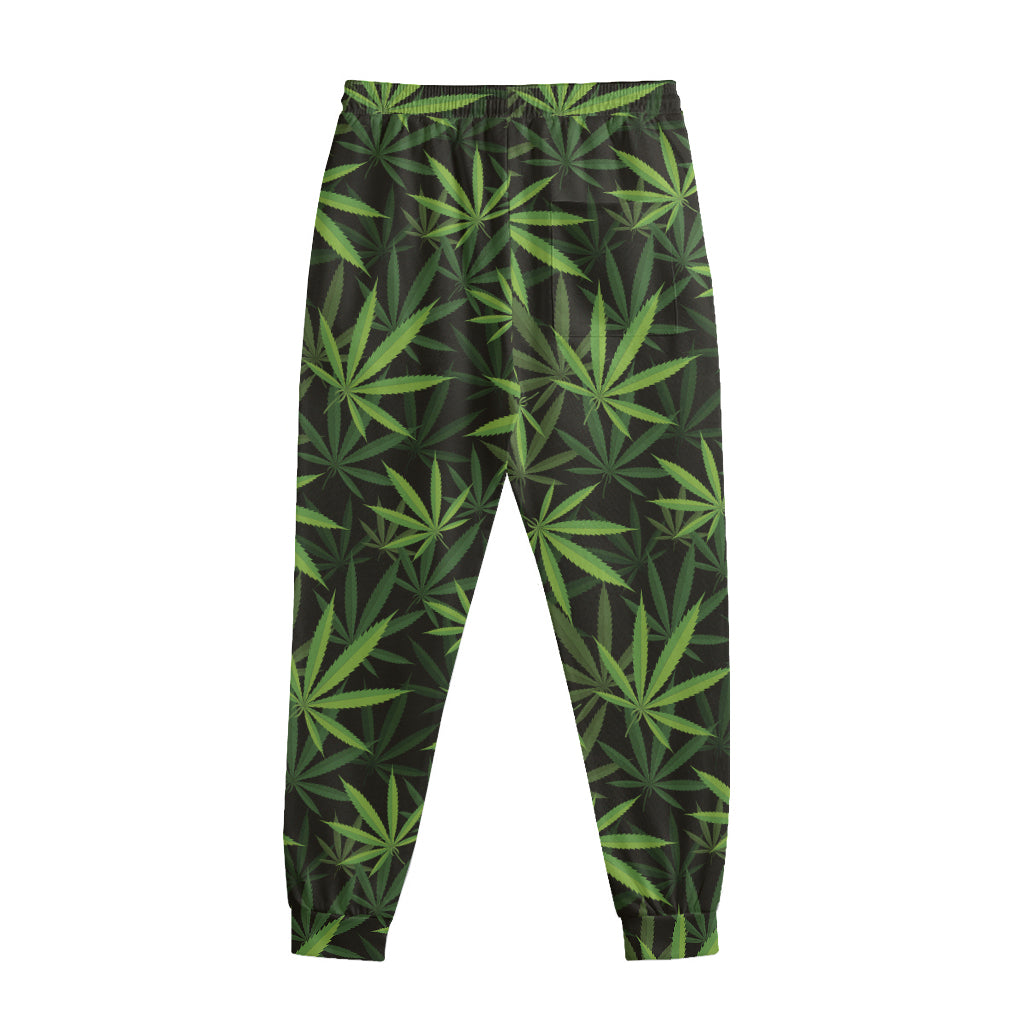 Cannabis Leaves Pattern Print Sweatpants