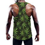 Cannabis Leaves Pattern Print Training Tank Top