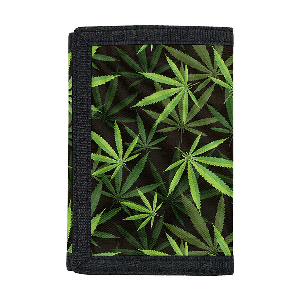 Cannabis Leaves Pattern Print Trifold Wallet