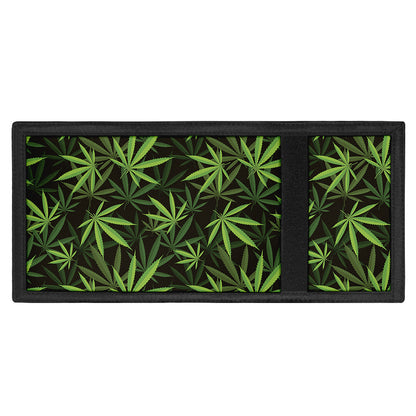 Cannabis Leaves Pattern Print Trifold Wallet