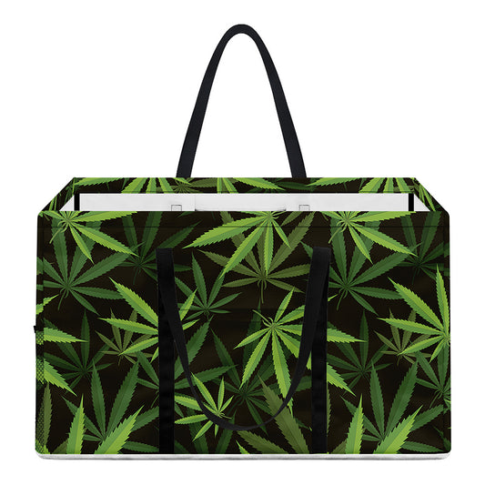 Cannabis Leaves Pattern Print Utility Tote Bag